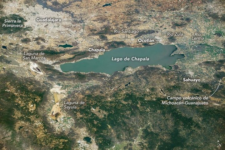 La NASA difunde imagen del lago de Chapala captada desde la Estación Espacial Internacional