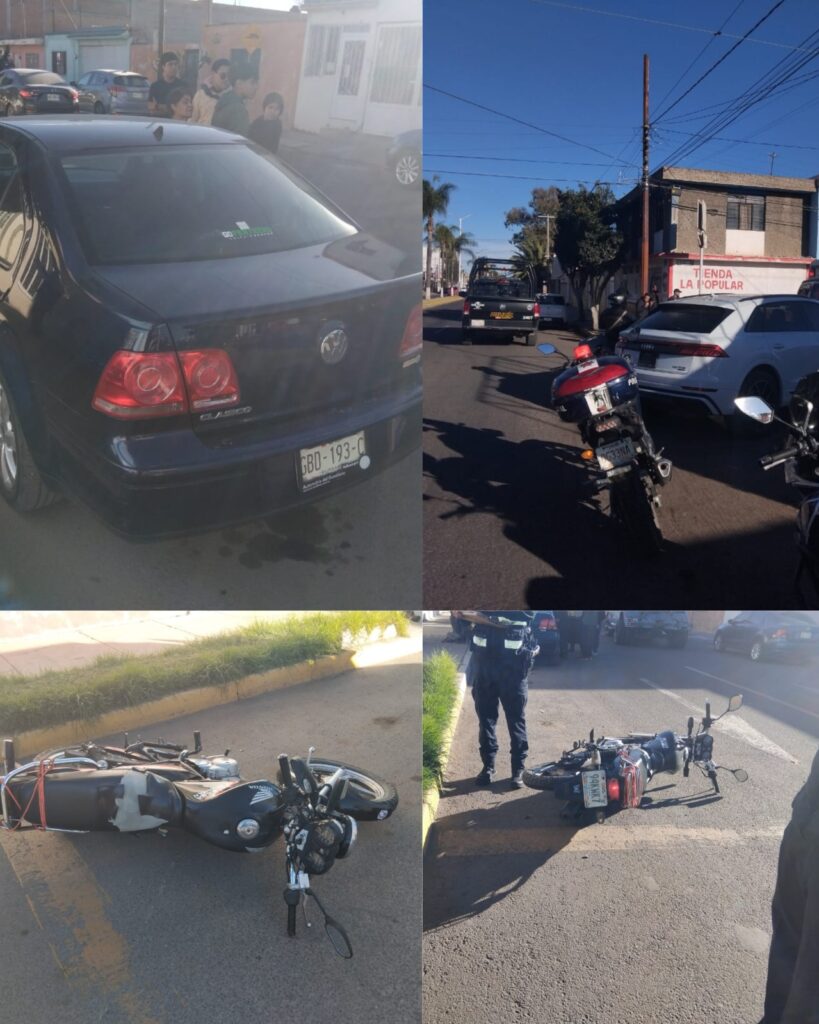 Joven motociclista lesionado al ser impactado por el auto que conducía una mujer