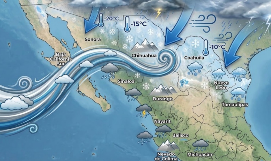 Río Atmosférico trae lluvias intensas y frío extremo a México este fin de semana
