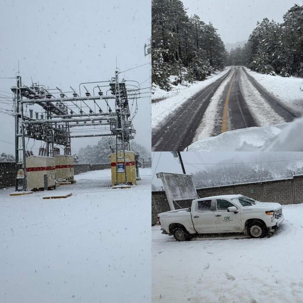 Interrupción de Servicio Eléctrico en Municipios de Chihuahua y Durango por la nevada