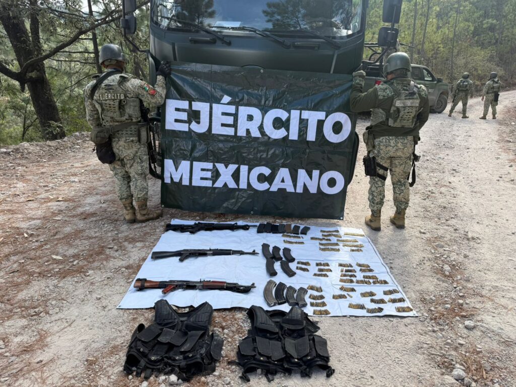Aseguran armamento en operación conjunta en Guadalupe