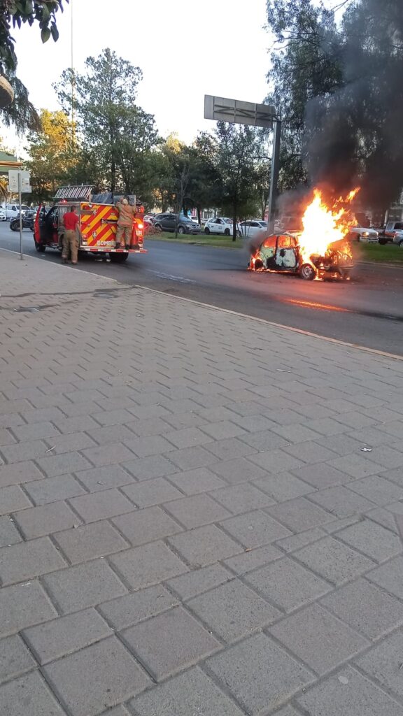 Mujer salva a sus hijos menores y a sus mascotas al incendiarse su auto