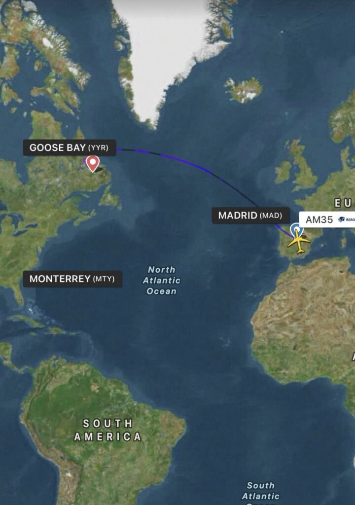 Vuelo de Aeroméxico con rumbo a Monterrey es desviado a Canadá por supuesto fallecimiento