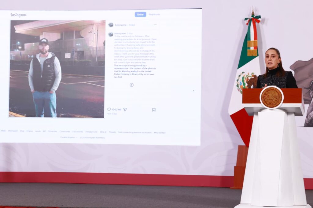 Sheinbaum confirma entrega voluntaria de Ryan Wedding en embajada de EU