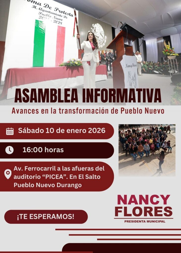 Invitan a Asamblea Informativa para dar a conocer avances municipales
