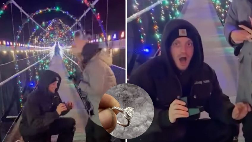 VIDEO: Novio deja caer el anillo de compromiso desde un puente y se vuelve viral