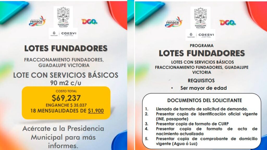 Gobierno del Estado y COESVI impulsan el Programa Lotes Fundadores en Guadalupe Victoria