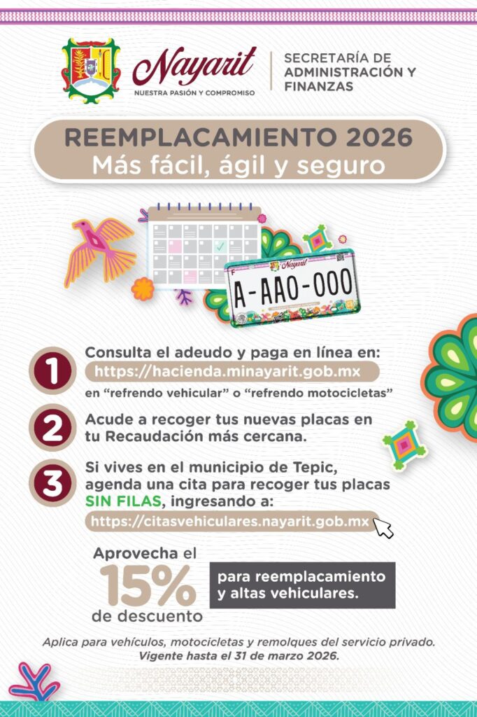Descuentos en reemplacamiento 2026