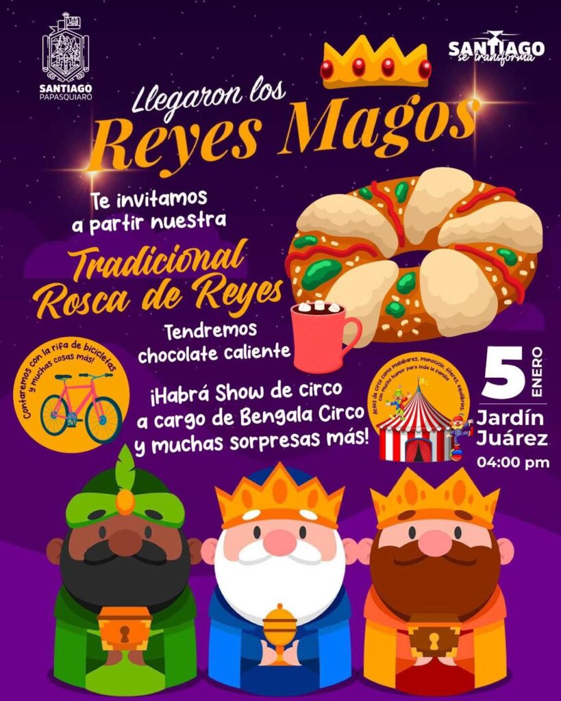 ¡Celebraran Día de Reyes! con festejo infantil en el Jardín Juárez de Santiago