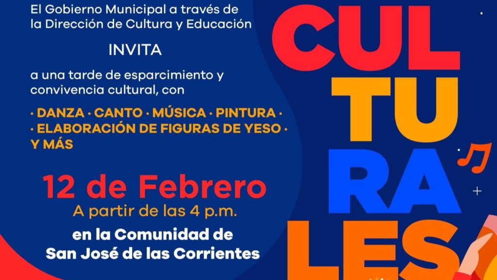 Gobierno Municipal invita a un encuentro cultural en San José de las Corrientes