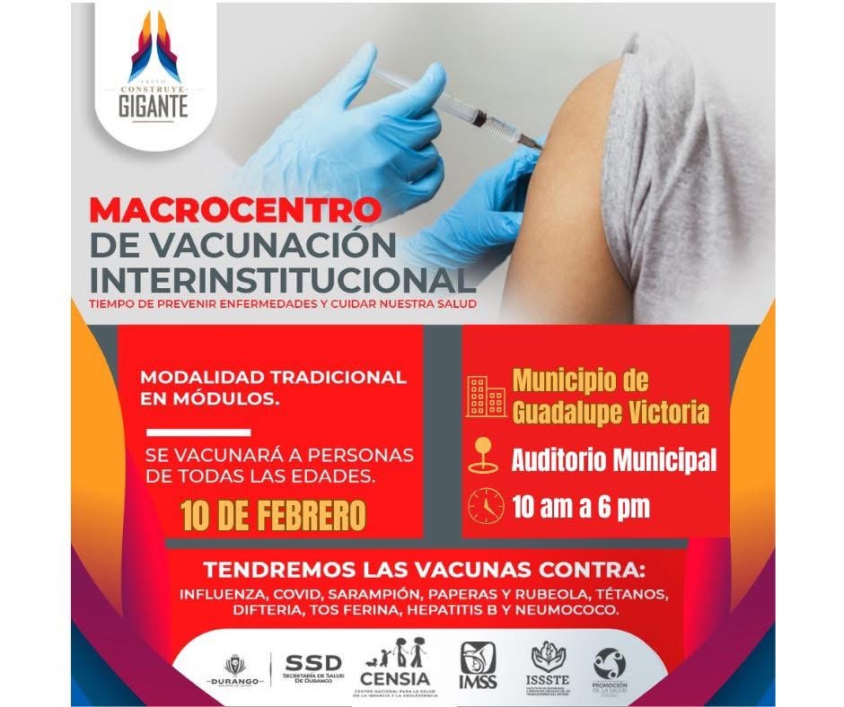 Instalan Macrocentro de Vacunación Interinstitucional en Guadalupe Victoria