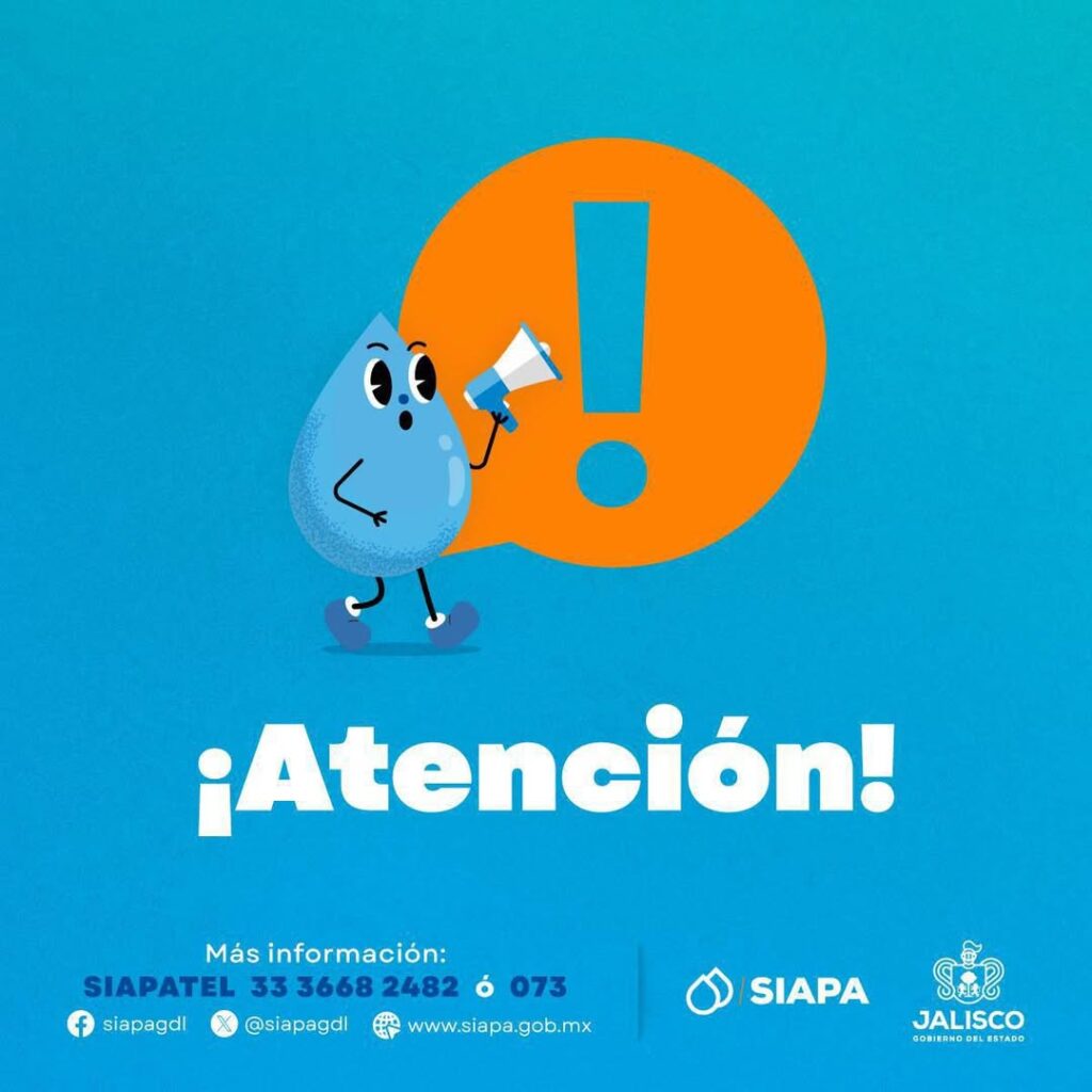 SIAPA reporta corte de agua en varias colonias de Zapopan por falla en tanque de suministro