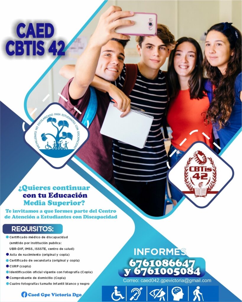 CAED del CBTis 42 invita a continuar estudios de nivel medio superior