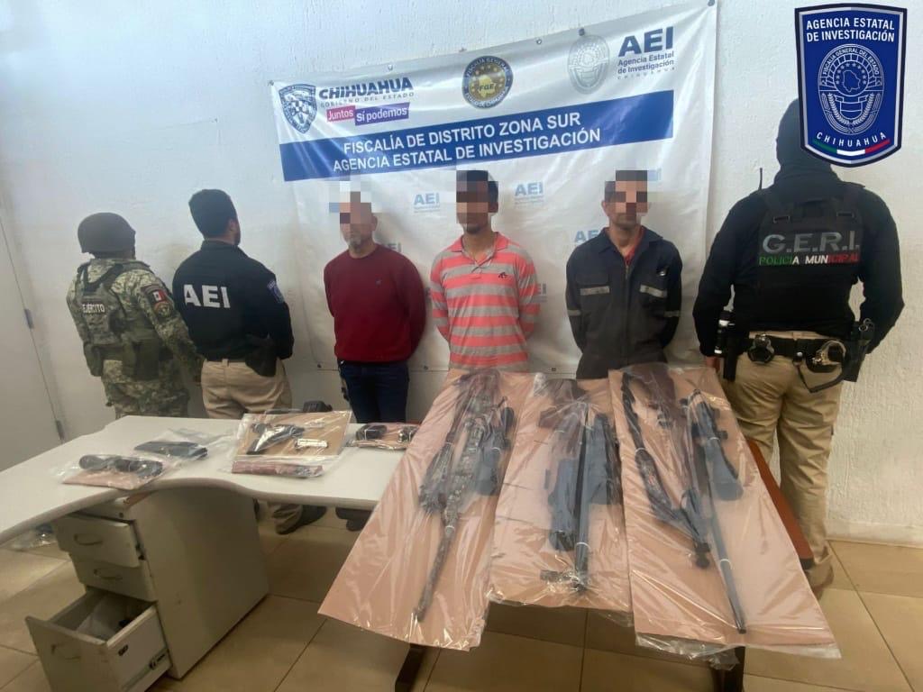 Caen tres por robo de armas en Parral