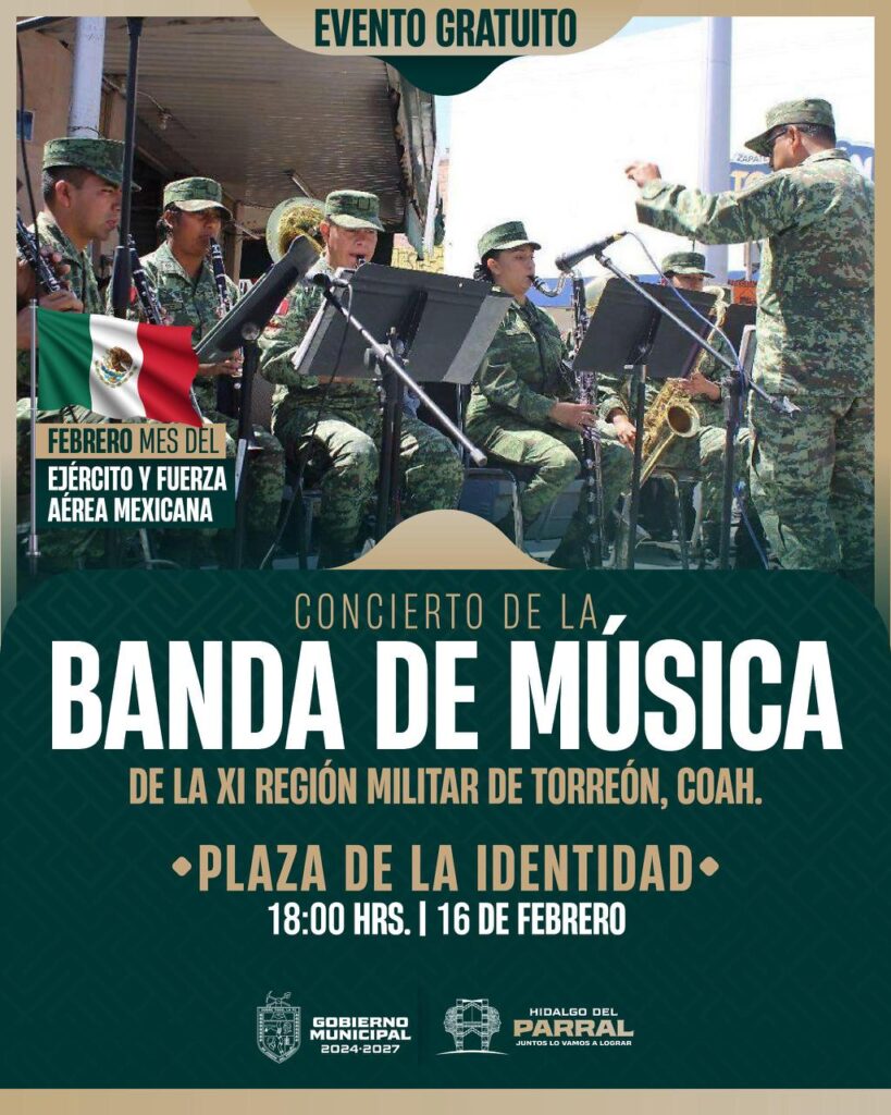 Hoy gran concierto gratuito de la Banda de Música de la XI Región Militar en la Plaza de la Identidad