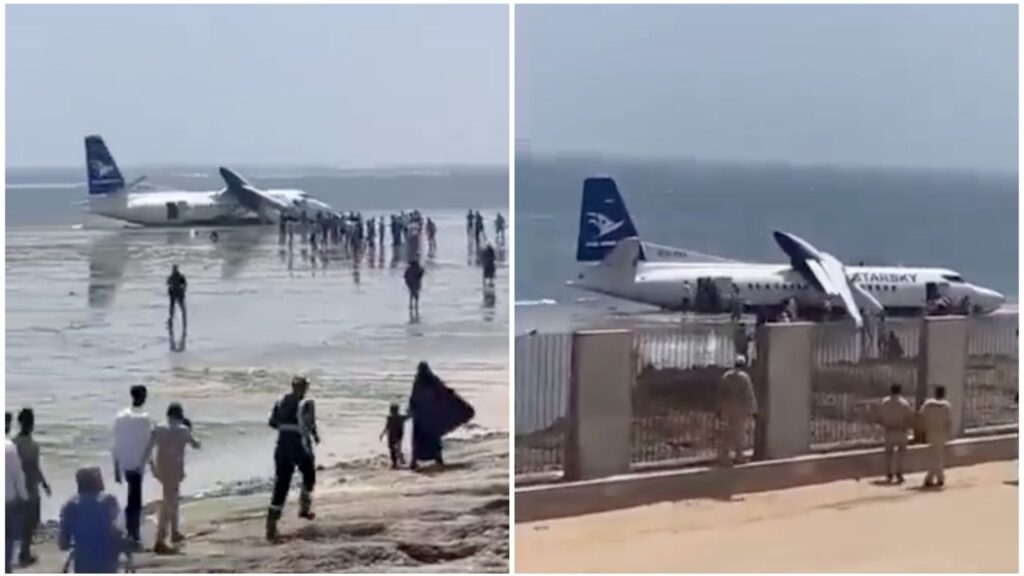 VIDEO: Avión con 55 pasajeros pierde el control y se estrella en una playa