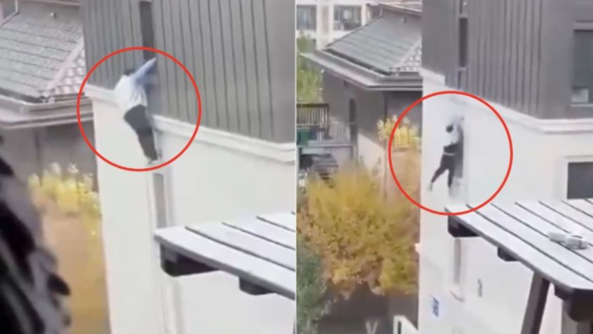 VIDEO: Hombre cae al intentar huir por ventana cuando el marido de su amante los descubrió