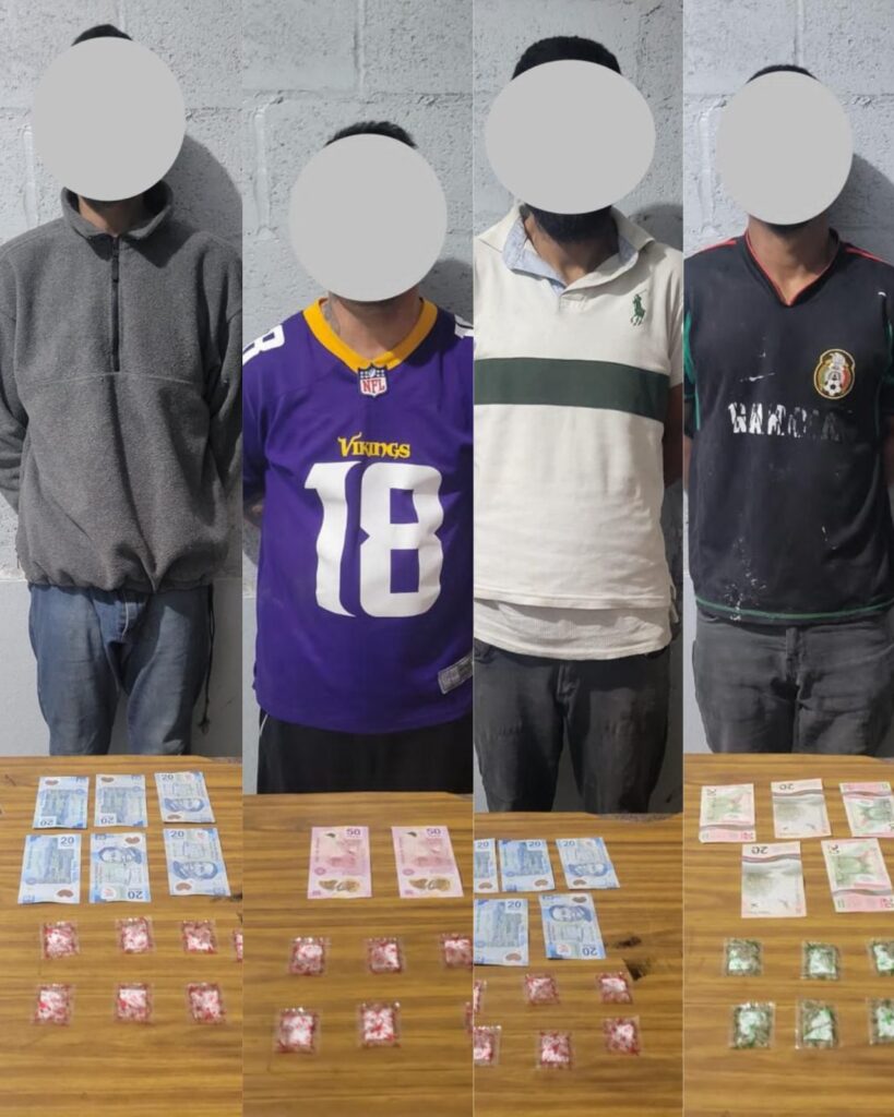 Operativo Dragón detiene a cuatro sujetos con cristal en Gómez Palacio