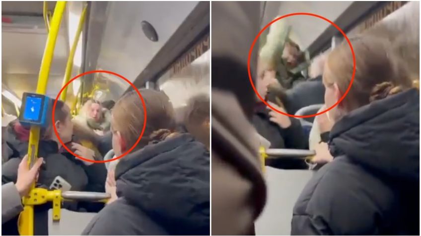 VIDEO: Embarazada golpea a adulto mayor por negarse a darle su asiento en el autobús