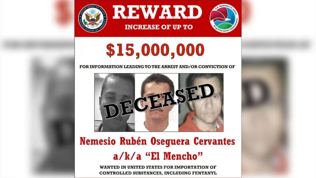 EU oficializa la muerte de ‘El Mencho’ en programa de recompensas