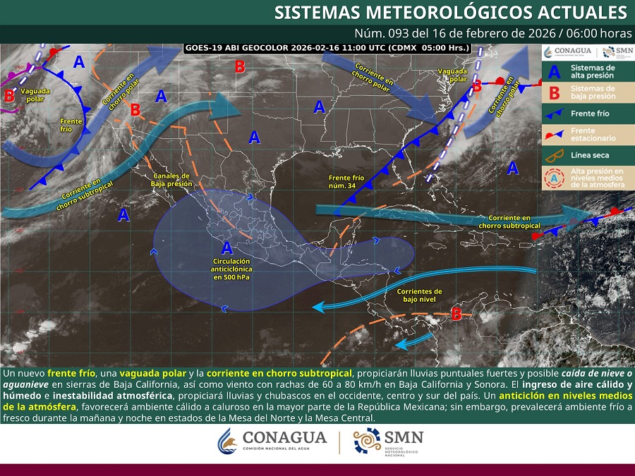 Occidente de México enfrentará calor intenso y rachas de viento