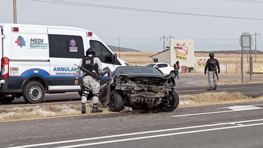 Cinco lesionados en accidente en la Cuauhtémoc–Chihuahua