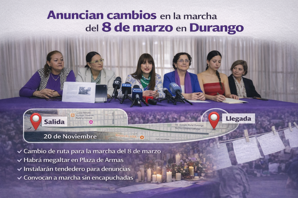Feministas cambian ruta del 8 de marzo en Durango; habrá megaltar y tendedero