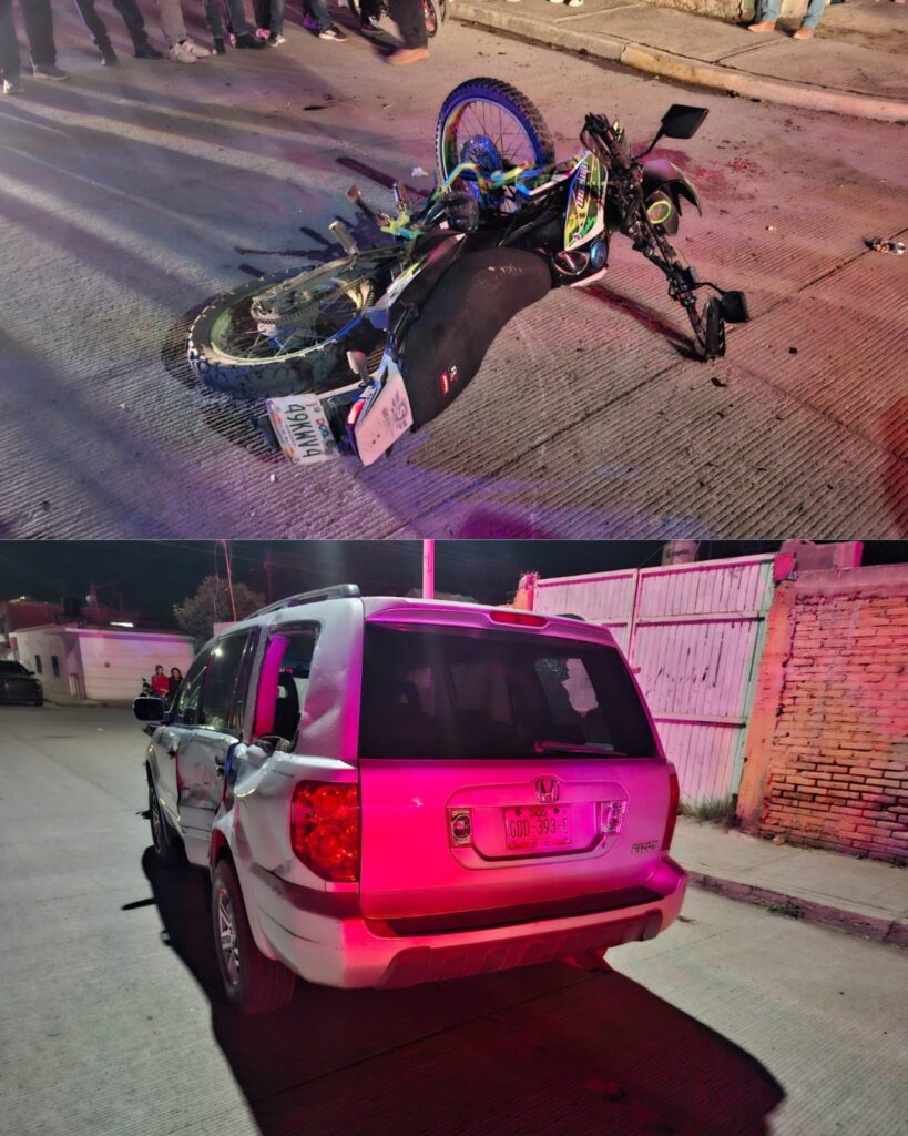 Tres ocupantes de una moto heridos al chocar contra camioneta; uno grave