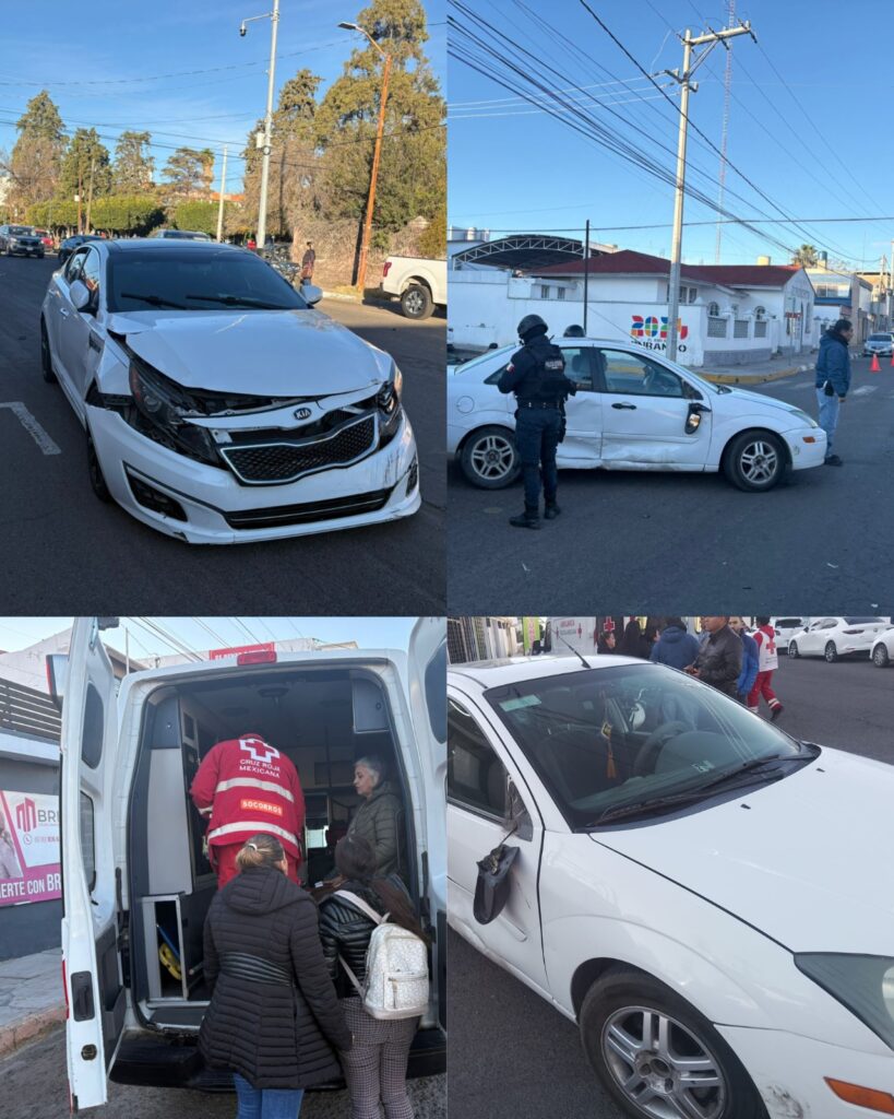 Chocaron dos vehículos en el centro de la ciudad y una adulta mayor quedó herida