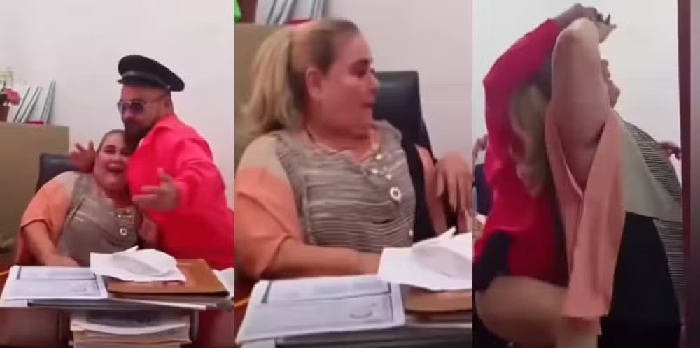 VIDEO: Regidora festeja su cumpleaños en la oficina y con show de stripper