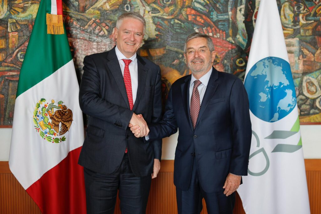 Canciller De la Fuente recibe al secretario de la OCDE para fortalecer cooperación