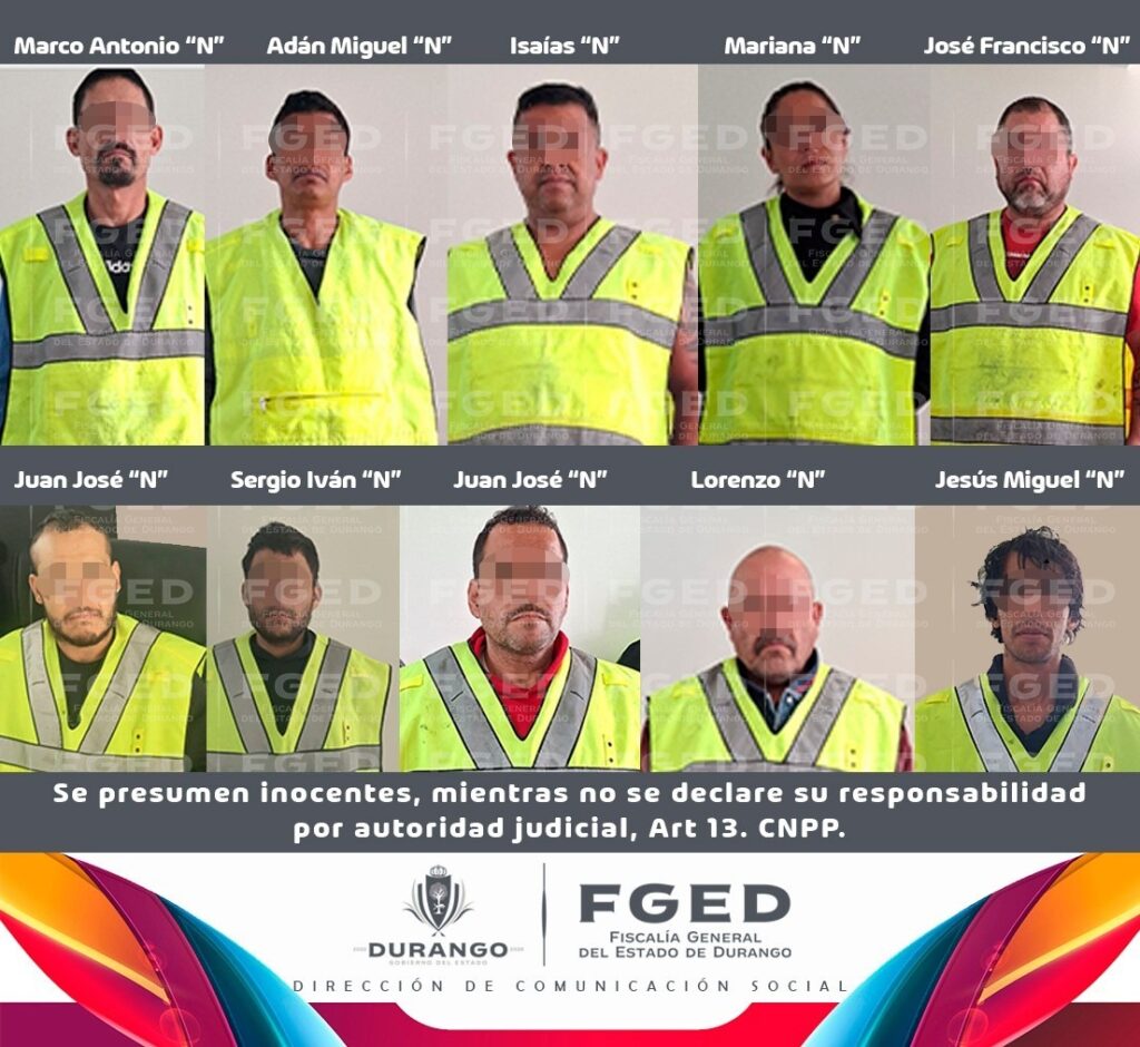 Fiscalía de Durango logra que juez vincule a proceso a 10 presuntos puchadores