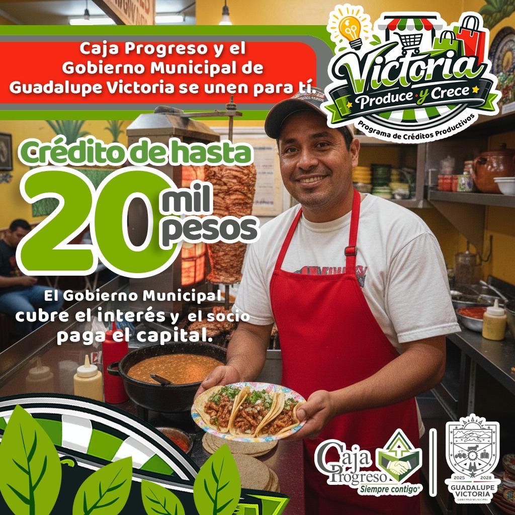Gobierno de Guadalupe Victoria y Caja Progreso impulsan créditos para emprendedores