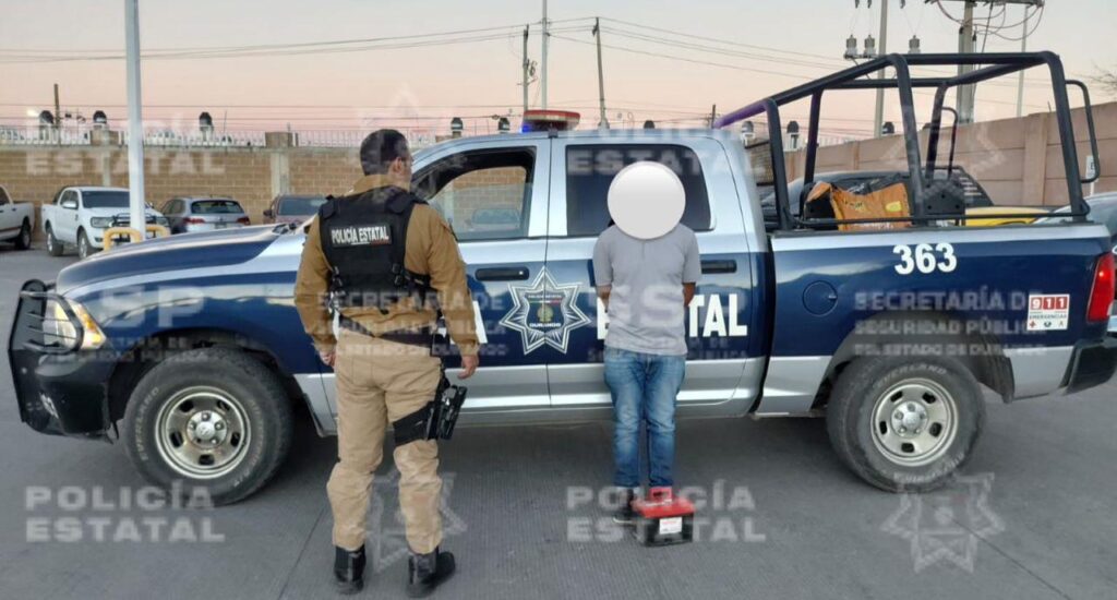 Operativo Dragón captura a presunto ladrón de baterías de automóvil en la ciudad de Durango