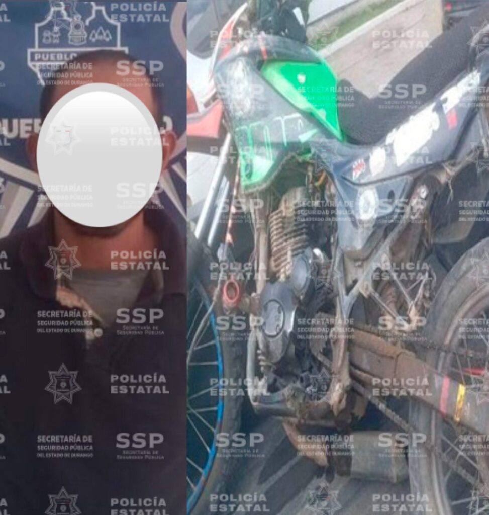 En moto con reporte de robo en Sinaloa lo agarra en Durango el operativo Dragón