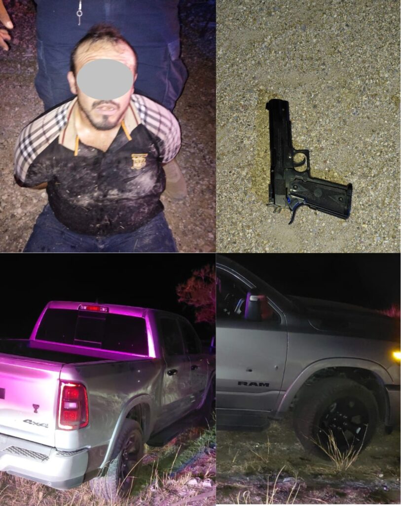 Estatales lesionan al que los amenazó con arma de utilería y aseguran camioneta robada