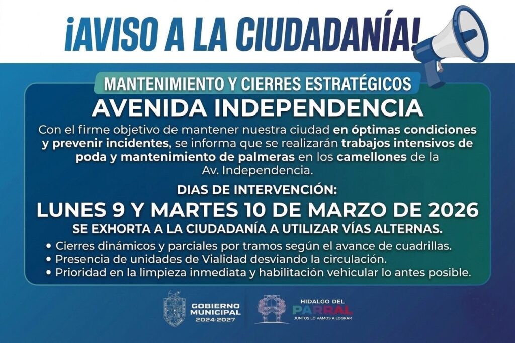 Servicios Públicos realizará mantenimiento en la Avenida Independencia; anuncian cierre de calles