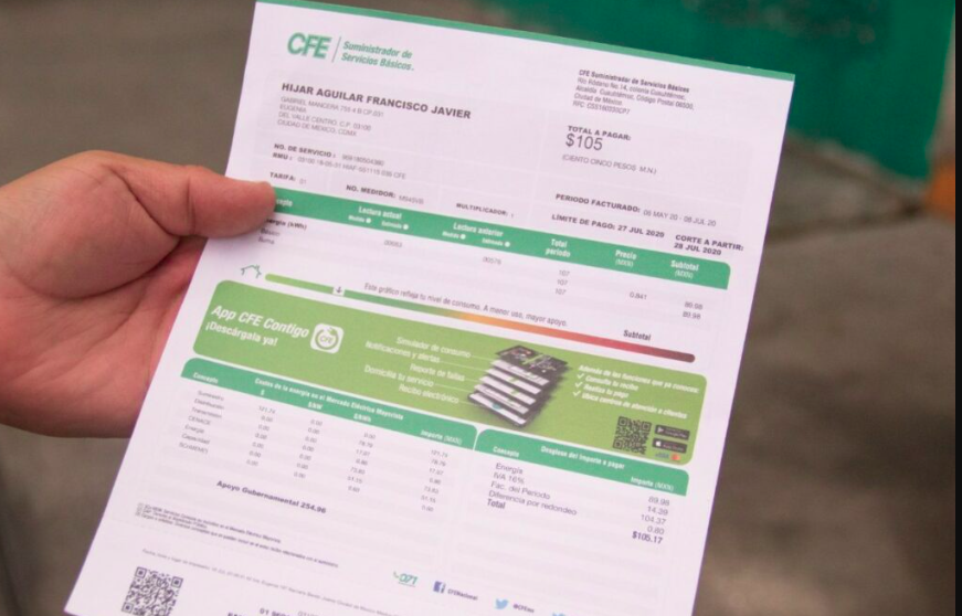 Datos que debes actualizar obligatoriamente en tu recibo de CFE