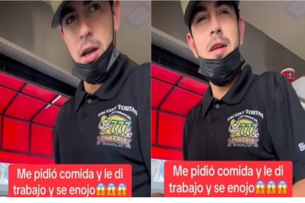 “No quiero trabajar”: discusión entre indigente y taquero causa debate