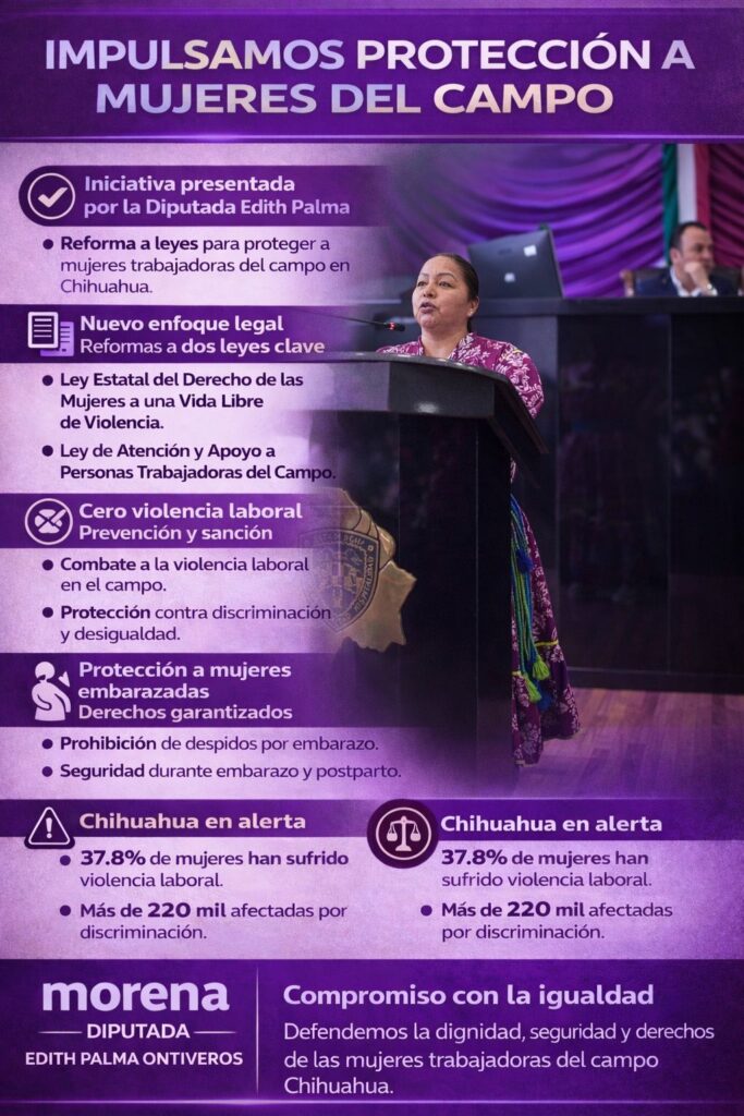 Diputada de MORENA impulsa reforma para proteger derechos laborales de mujeres del campo