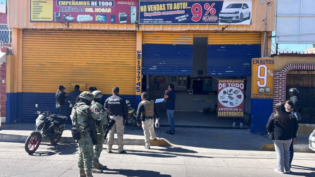Fuerzas federales y estatales clausuran casas de empeño en Durango