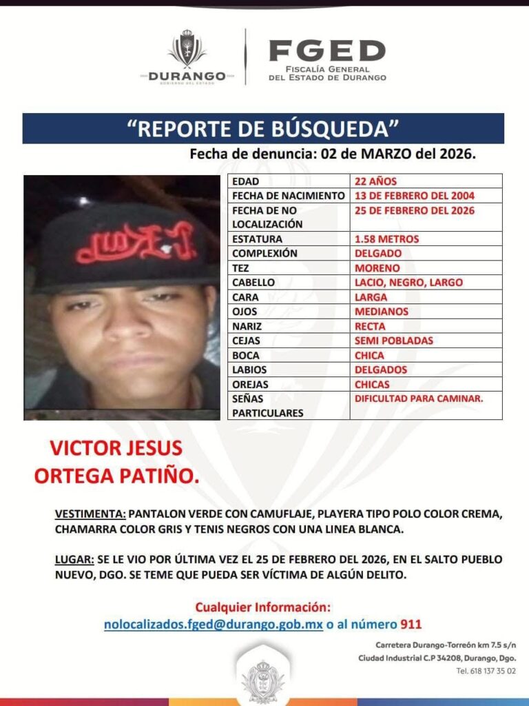Madre clama por Víctor, joven desaparecido en Pueblo Nuevo!
