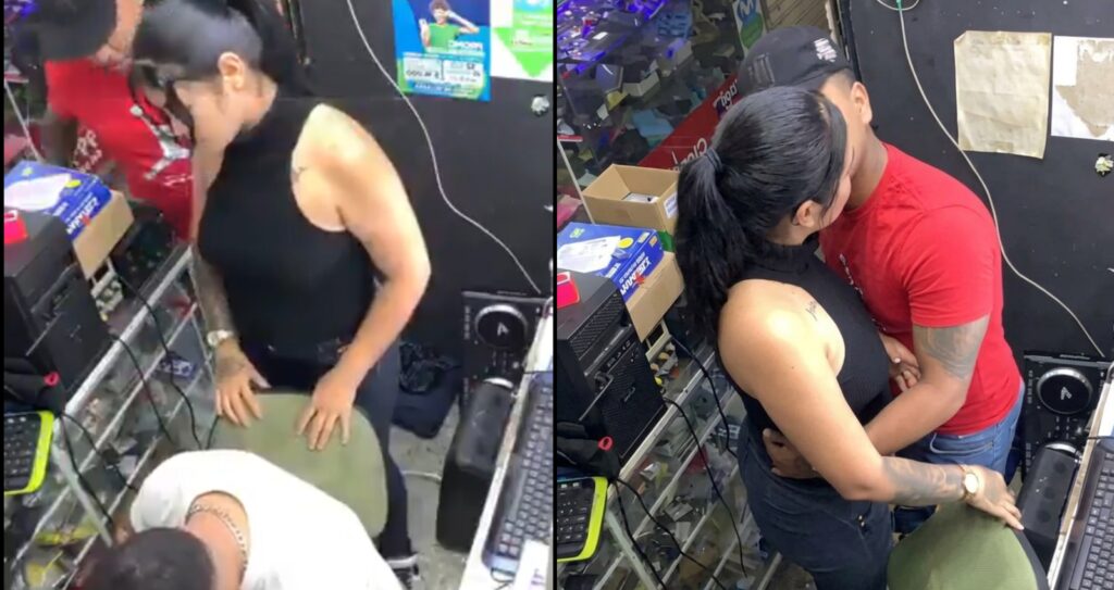 VIDEO: Hombre instala cámaras en su negocio de celulares y descubre infidelidad de su esposa