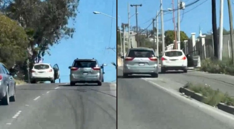 Video: mujer trata de lanzarse de camioneta en movimiento en Tijuana