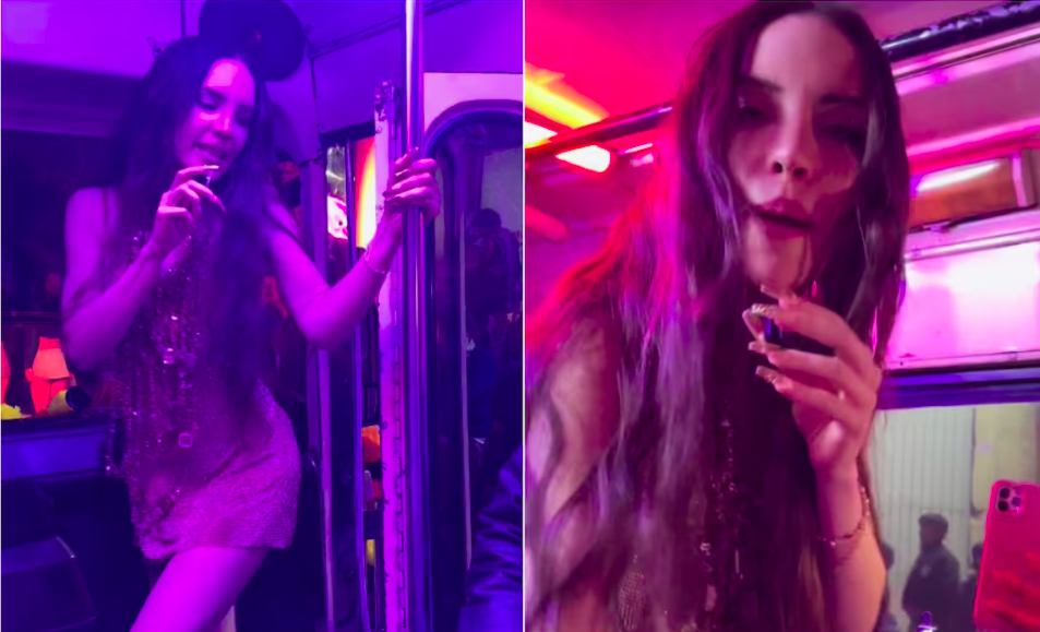 Belinda se vuelve viral por «asaltar» un camión en la CDMX