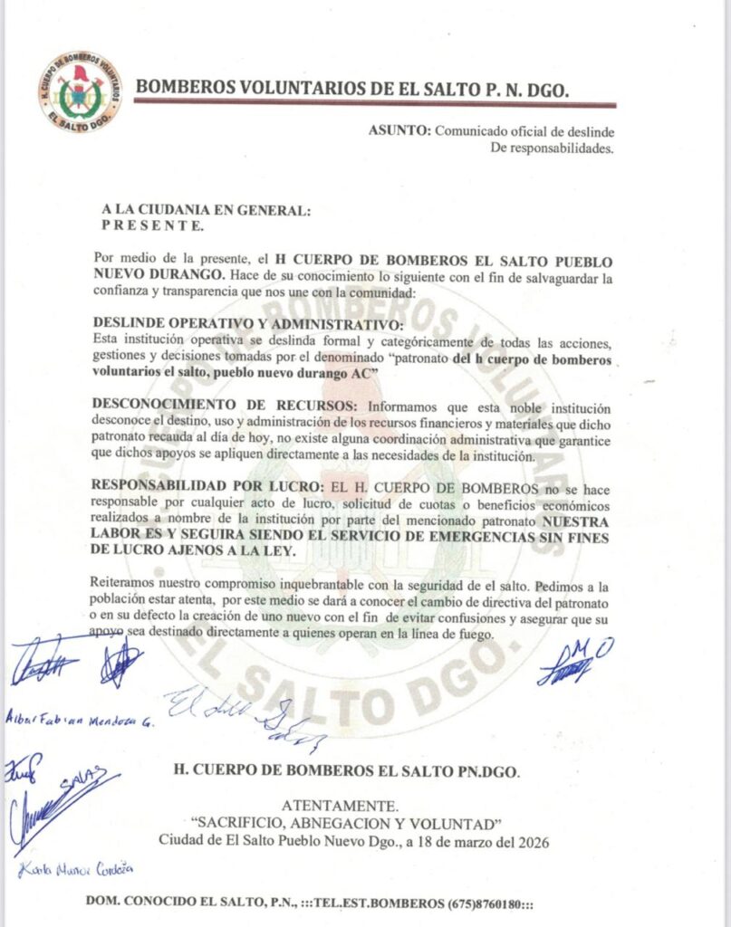 Bomberos de El Salto se deslindan de patronato