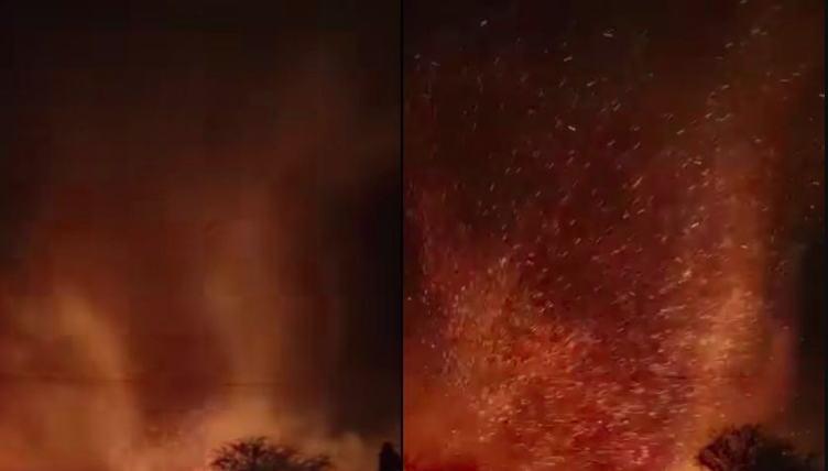 Se forma remolino de fuego de 18 metros en Chiapas