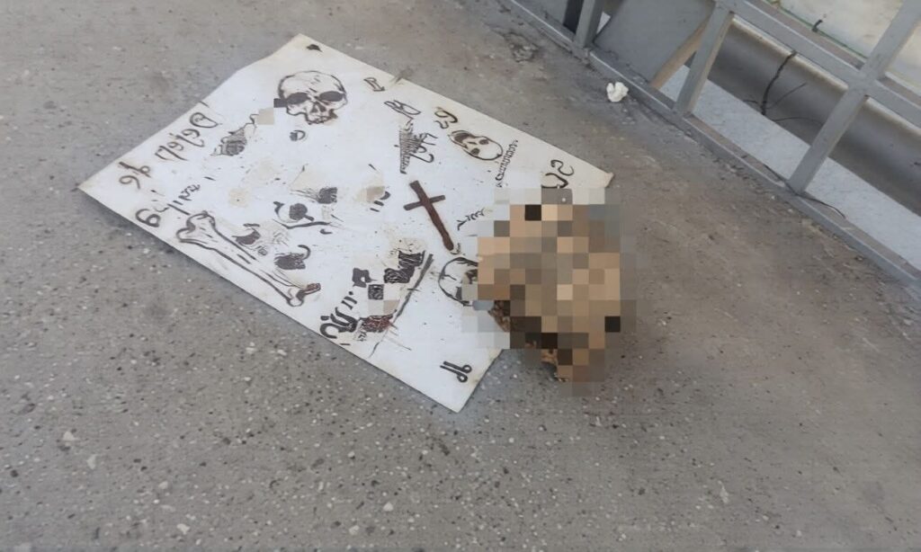 Mujer encuentra cráneo humano con mensaje en plena calle