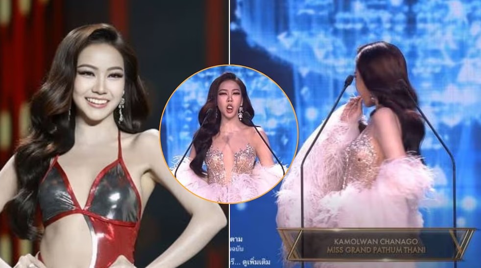 Concursante de Miss Grand Thailand pierde las carillas dentales en vivo