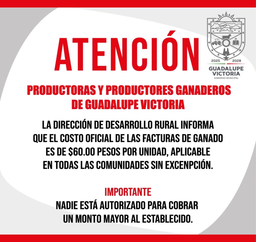 Llaman a denunciar cobros excesivos en facturación ganadera en Guadalupe Victoria